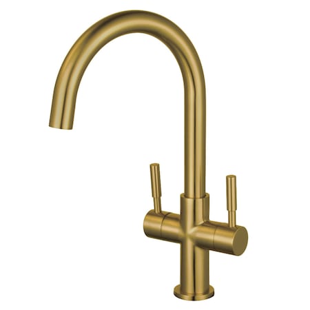 Fauceture LS8293DL Two-Handle Vessel Faucet, Brushed Brass LS8293DL
